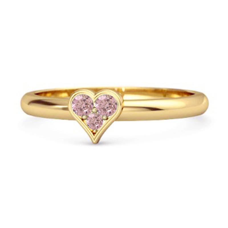 

925 Sterling Silver Gold Vermeil Pink Topaz Heart Cluster Women Wedding Ring 12 золотий/жовтий