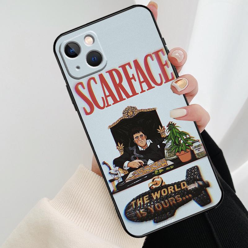 Scarface Tony Montana Phone Case For iPhone 11 12 13 14 15 16 Pro Max Mini X XR XS Max Plus Cover Funda