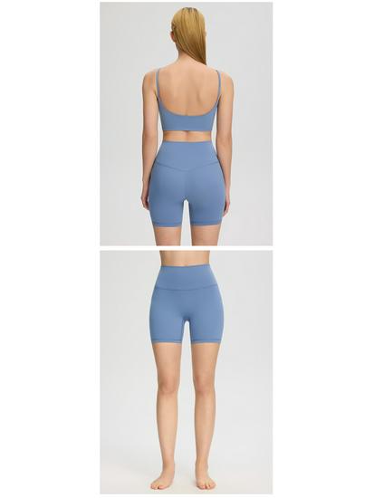 Women's Summer Yoga Set: High-Waisted Butt-Lifting Shorts & Padded Tank Top