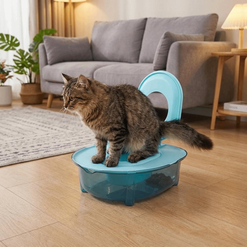 Detachable Cat Litter Box Odor-Resistant Cat Toilet Cat Squatting Toilet Trainer Kitten Training