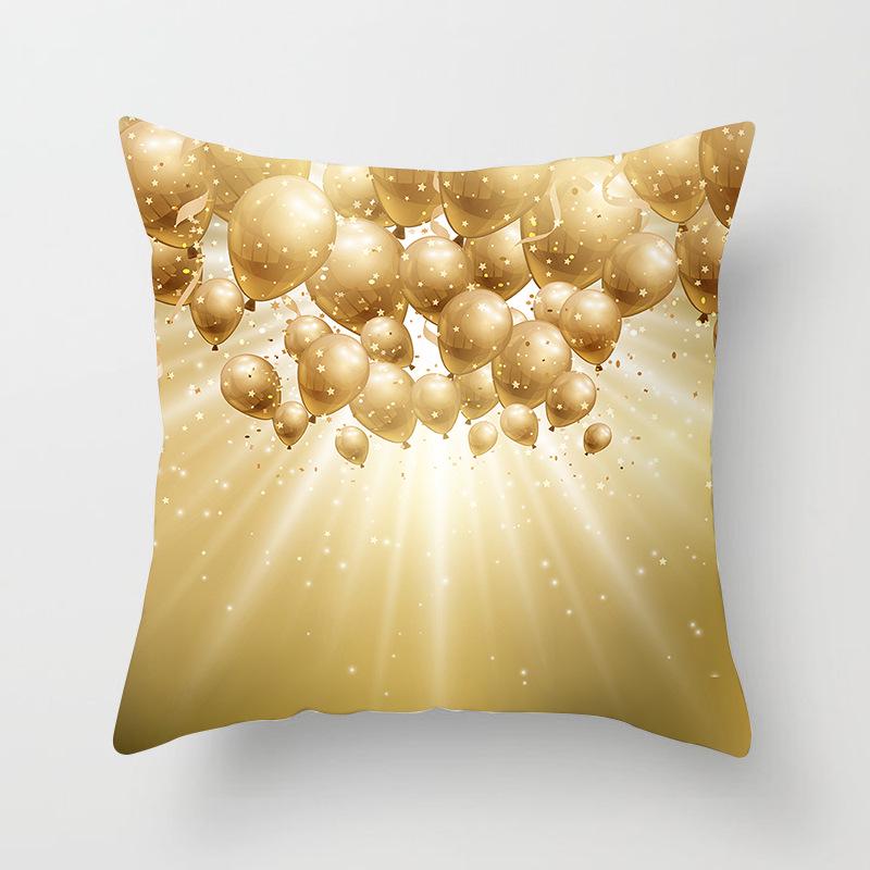 Sofa Pillow Cover, Cushion Cover, Nordic Home Textile Fabrics, Simple Golden Digital Printing