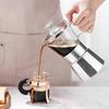 Household Moka Coffee Pot Portable Glass-Top Stovetop Espresso Machine Classic Aluminum Espresso Moka Pot Coffee Lover Gifts