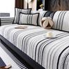Nordic Black Stripes Chenille Sofa Covers for Living Room Four Seasons Universal Couch Protector Mat Anti-slip Sofa Towel