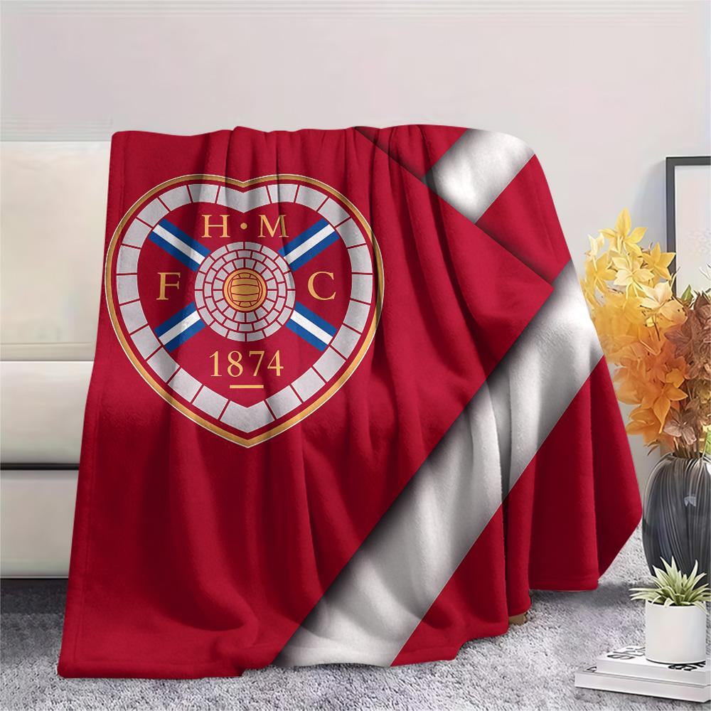Hartes Football Club Print Flannel Blanket, High quality Comfortable for All Seasons, Home Decor, Warmth and Comfort
