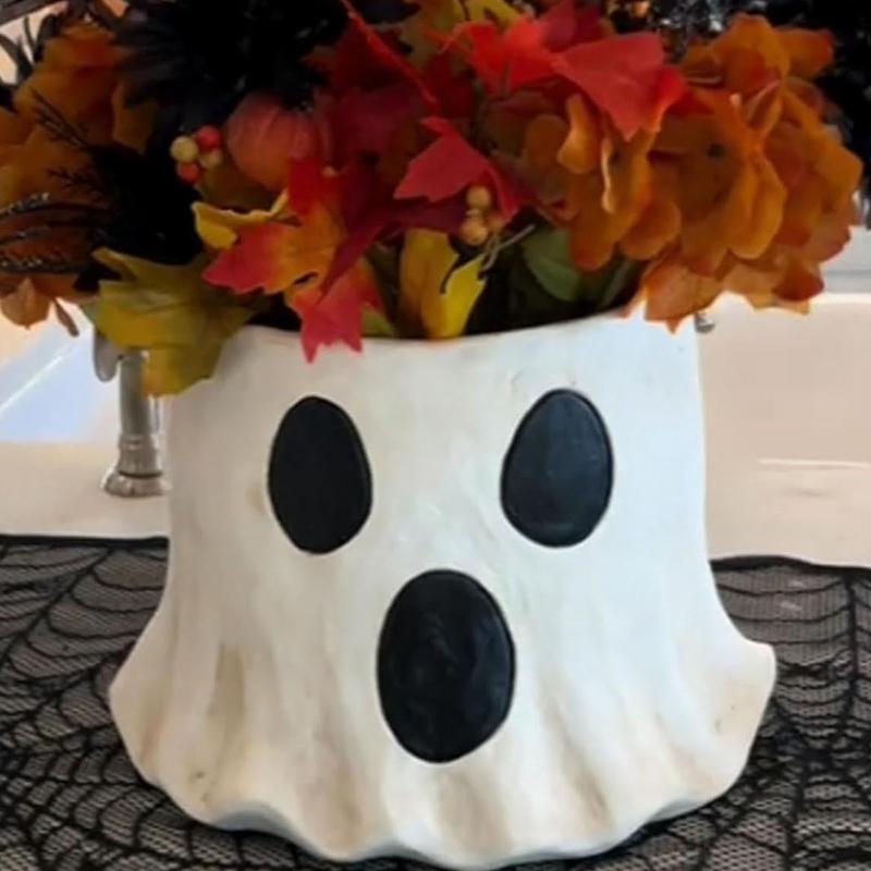 Adorable Ghost Mud Pie Paper Mache Storage Bucket Halloween Treat Buckets Car Home Interior Decor Ornaments For Candy Flower