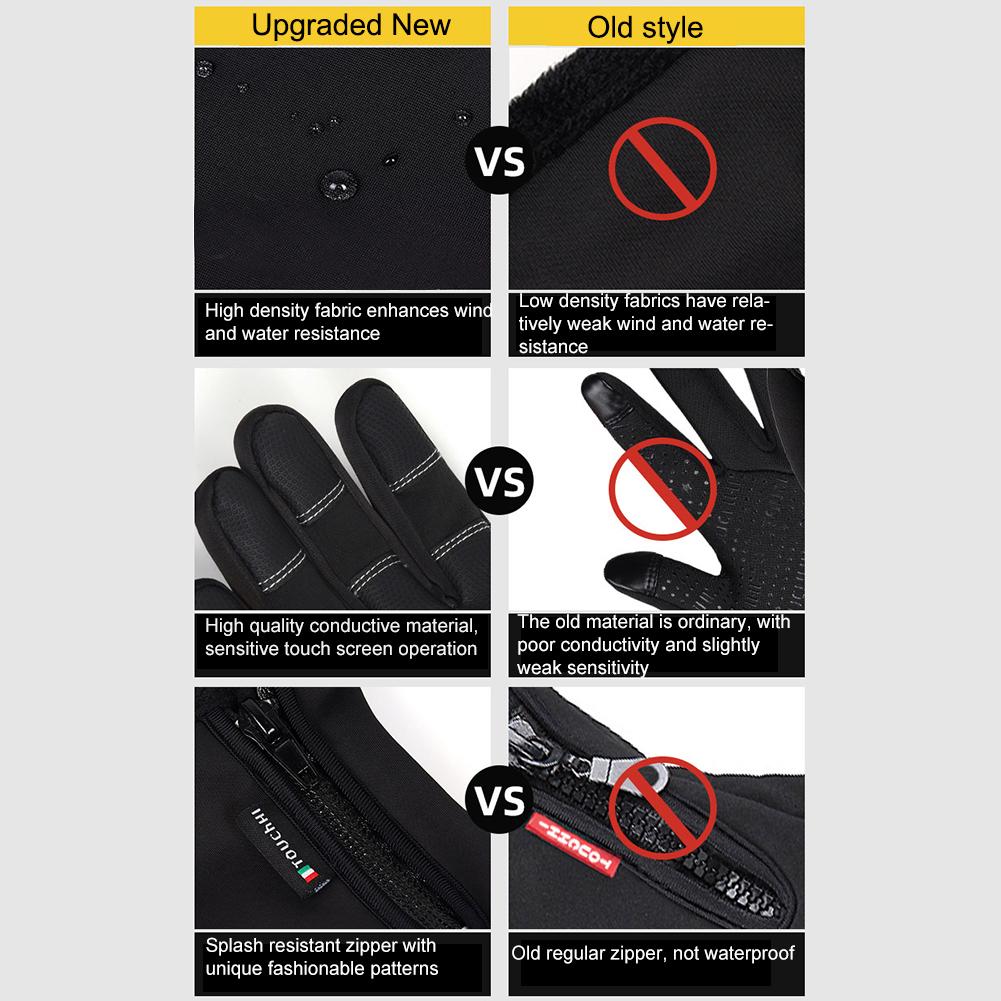 Winter Ski USB Heated Gloves Touch Screen Thermal Gloves Fleece-Lined Windproof Anti-Slip for Cycling Hiking Outdoor Activities