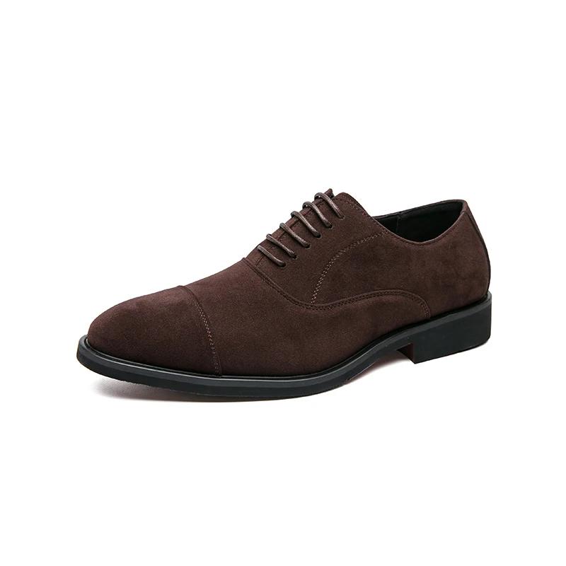 Fashion 2025New Male Lace-Up Pointed Toe Oxfords Shoes Casual Leather Flat Designer Club Shoes Classic Comfy Wedding Dress Business Shoe
