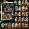Durable Acrylic Holiday Patches Magic Elf Advent Calendar, 24 Day 2D Ornament Set with Christmas Decorative Hanging Charms Cute Mini Figures,