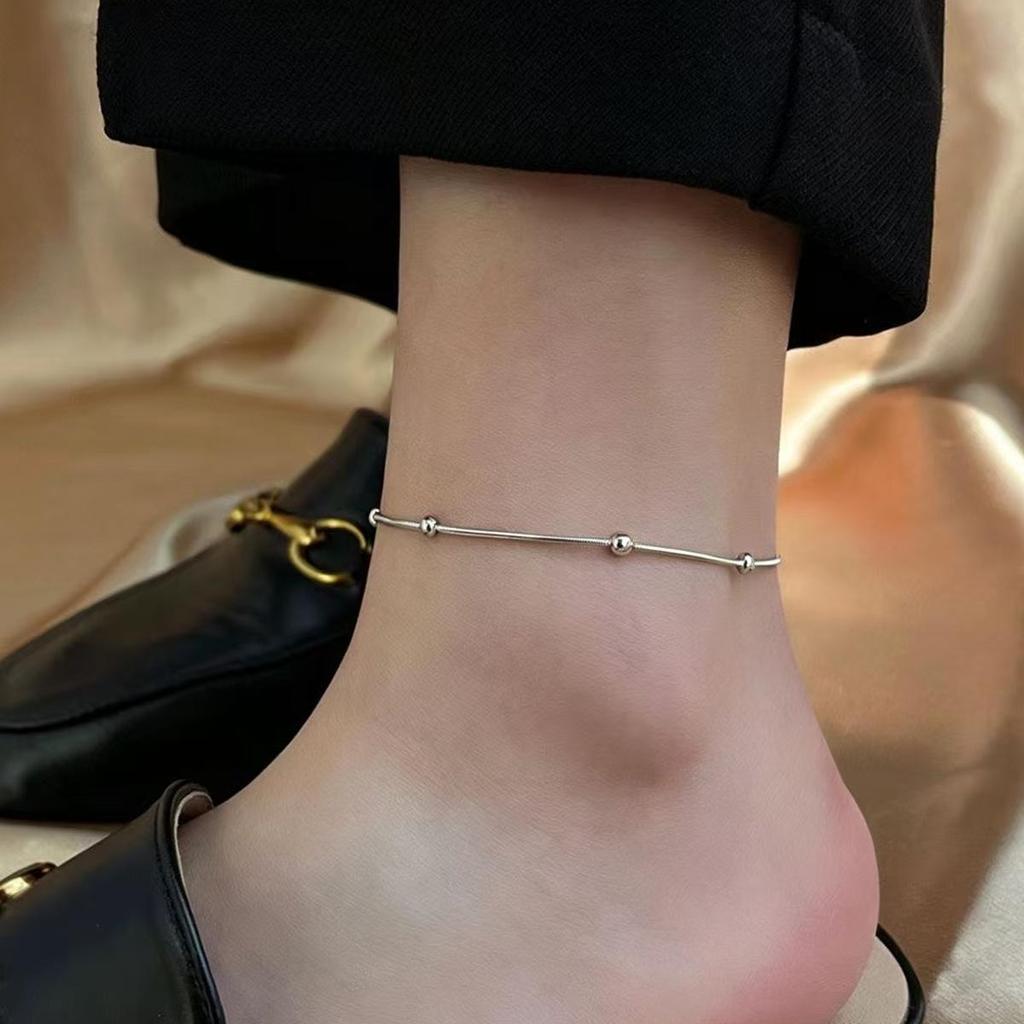 Stylish Titanium Steel Heart Anklet for Women – Durable, Versatile Beach Foot Chain