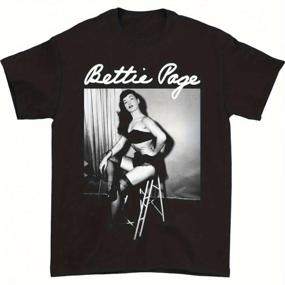 

Vintage Betti Page Poster Graphic TShirt Soft Lightweight Breathable Black Retro Style Casual Unisex Tee for All Seasons S