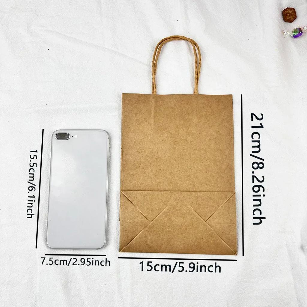 10/20/50pcs Party Favor Bags Recyclable Kraft Paper Shopping Bags for Birthday Gift Candy Treat Goodie Goody & Grocery Packaging