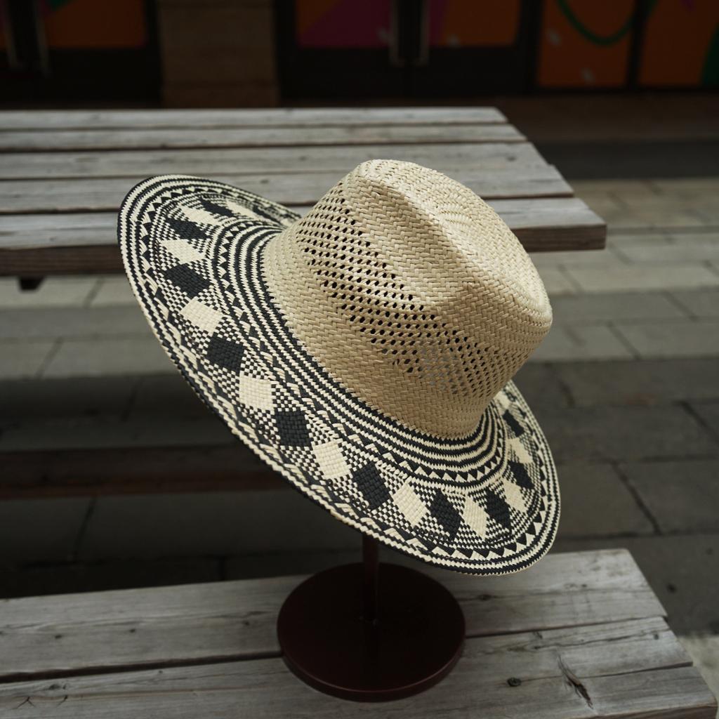 Retro Schwarz Beige Breitkrempiger Urlaubs-Jazz-Zylinder Strohhut Sommer Herren- und Damen-Sonnenschutz Sonnencreme Strand Webhut