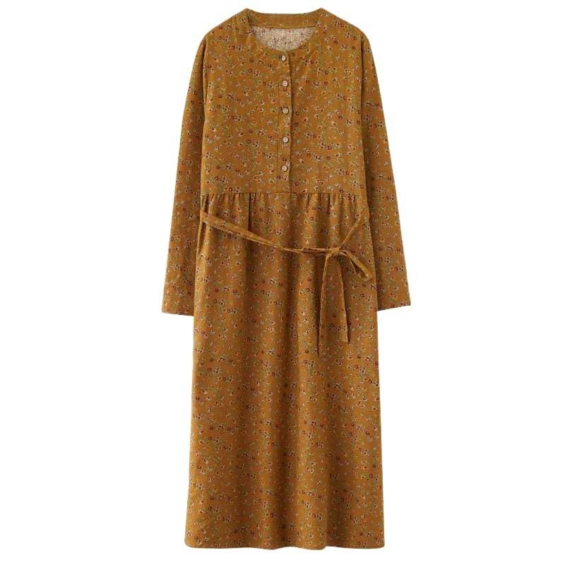 Floral Plus Size Dress Commuter Literary Loose Midi Dress