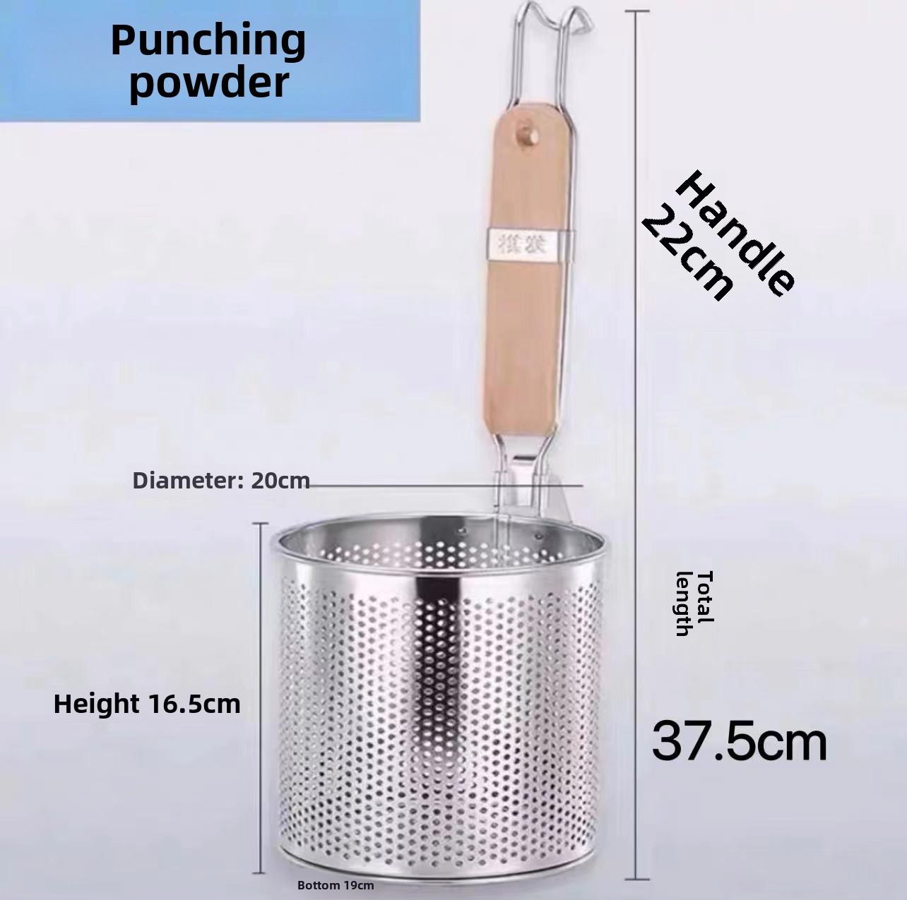 

Thickened Pasta Basket Strainer Wooden Handle Vegetables Mesh Sieve Spoon Durable Deep Fry Basket 20cm