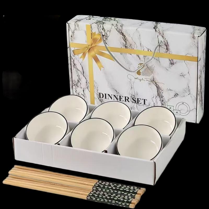 Black Line Ceramic Dinnerware Gift Set