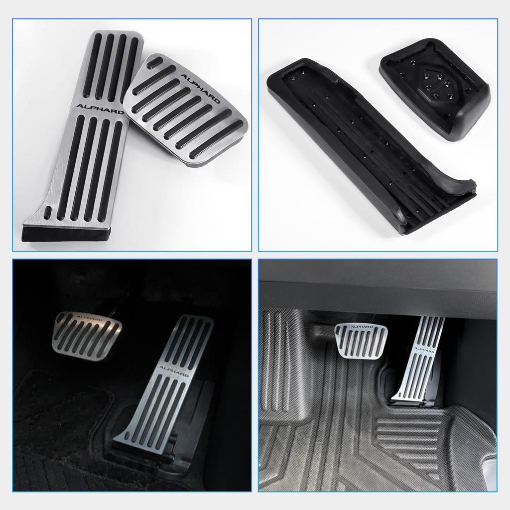 MAZERO Pedal Covers for Toyota Alphard 40 Custom Accelerator and Brake Pedal No Tools Instructions Set Series, Covers, Non-Slip, Dress-Up,