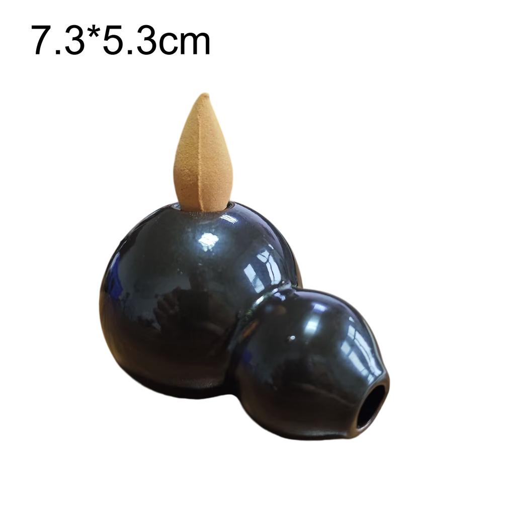 Mini Backflow Incense Burners Multiple Ceramic Cone Incense Holder Small Buddha Hand Desk Ornaments Home Mustard Zen Decoration