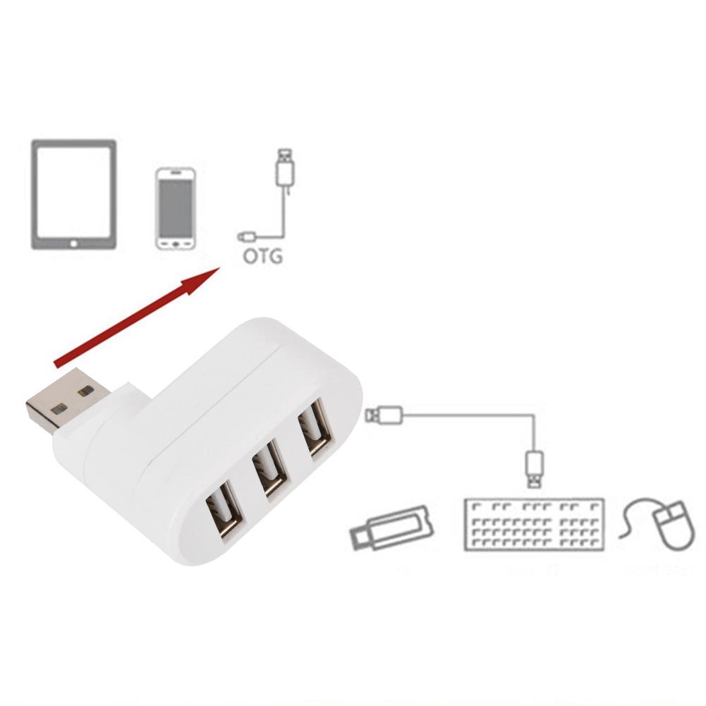 USB Hubs Ports USB 2.0 Mini Rotate Splitter Adapter Hub for PC Notebook Laptop Mac White