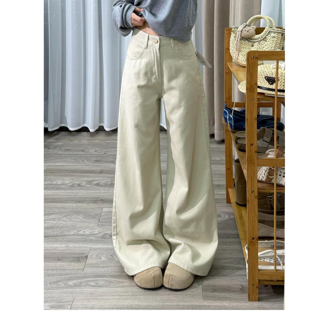 2026 New Spring American Style Women's High Waist Wide Leg Jeans – Slimming, Loose, Floor-Length Pants