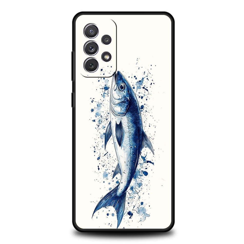 

Чехол для телефона Samsung A17 A15 A13 A51 A71 A41 A31 A21S A07 A05 A35 A55 A23 A25 A33 A53 A73 5G Чехол Сардины водный продукт Galaxy A13 5G