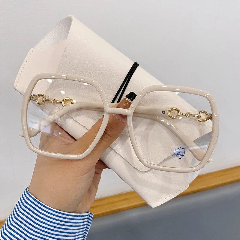 Oversized Square Eyeglasses Woman Fashion Blue Light-blocking Female Eyewear Trendy Glasses for Reading