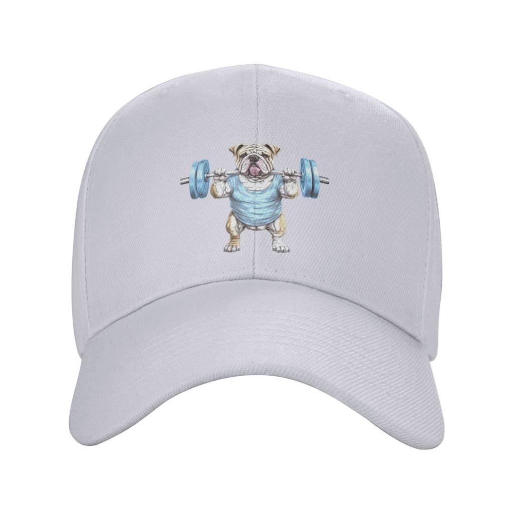 Pet English Bulldog Animal Weightlifting Baseball Caps Fashion Men Women Hats Outdoor Cap Streetwear Baseball Hat Casquette