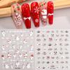 2pcs Cartoon Christmas Nail Art Sticker 3D Cute Snowman Snowflake Self-Adhesive Decals Sliders for Nails DIY Manicure Decoration