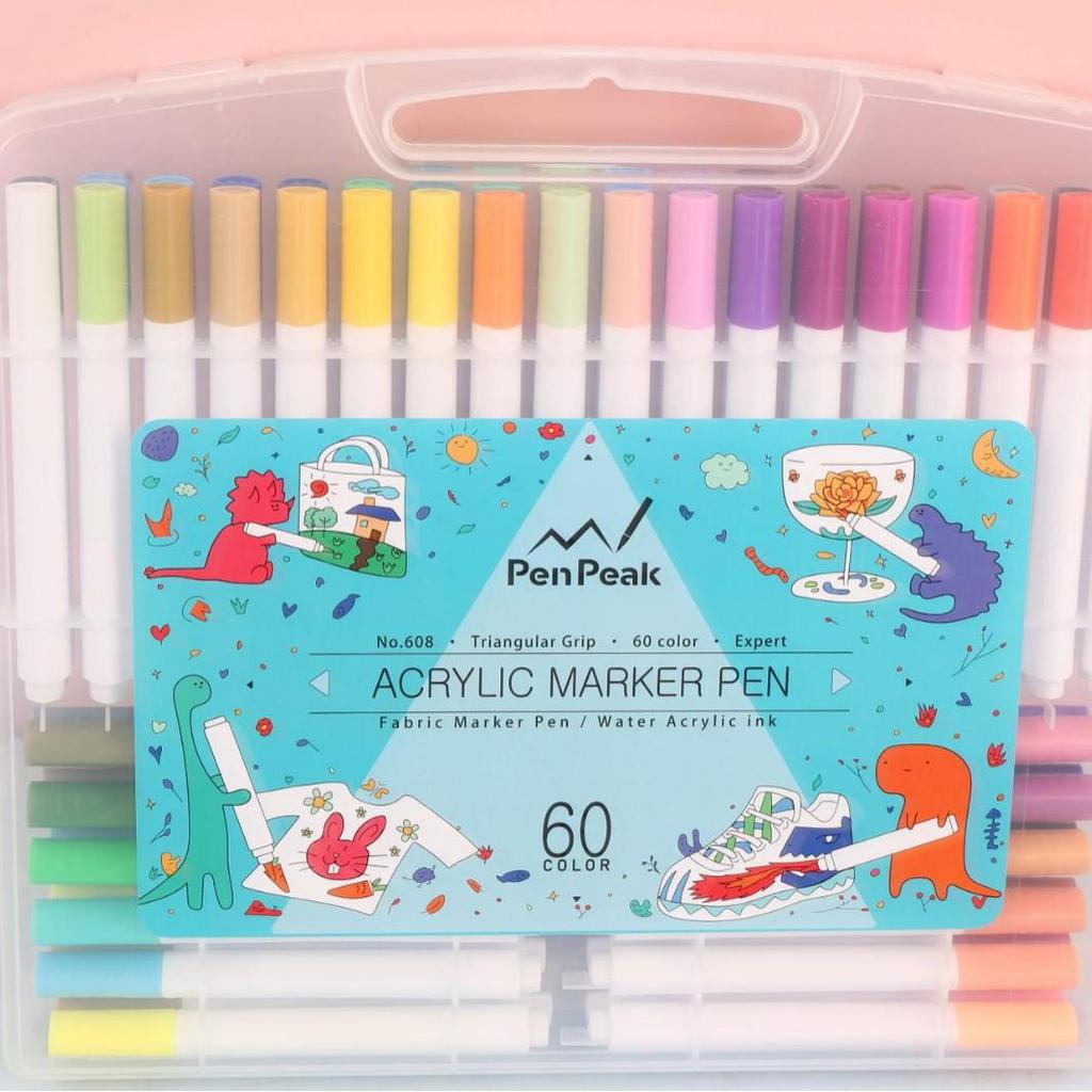Acrylic Marker Pens with Glass Nib - 12/24/36/48 Colors, Water-Based for Creative DIY Graffiti Painting