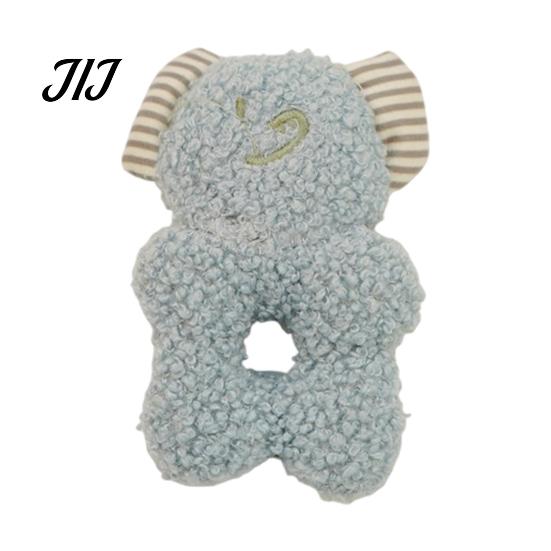 Crinkle Paper Dog Toys Stuffed Animal Chew Toy, Squeaky Plush Bear Bunny Interactive Soft Fleece Puppy Snuffle Toy with Center Hole for Small