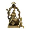 Pure Brass Made Baglamukhi Mata Puja Idol, Religious Statue, Gold Color - 8 Cm