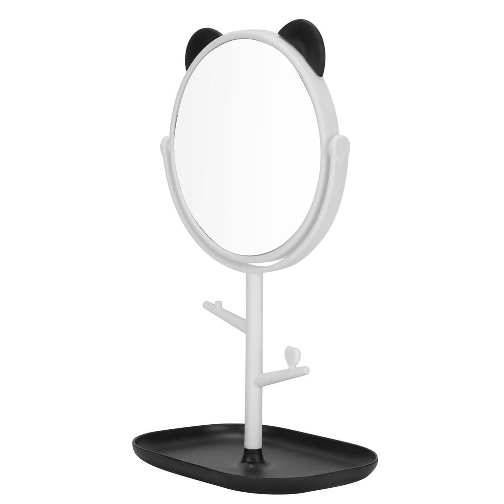 Cosmetic Mirror with Storage Tray Cat Ears Adjustable Vanity Mirror with Small Stand for MakeupBlack