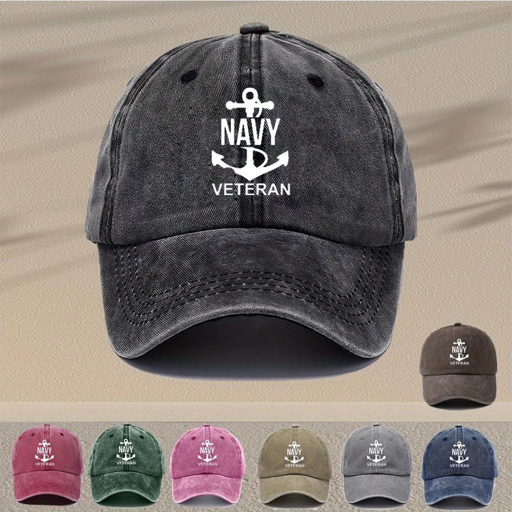 Mens Vintage Nautical Anchor Print Adjustable Washed Baseball Cap Lightweight Retro Hat Suitable for Outdoor Travel Sports