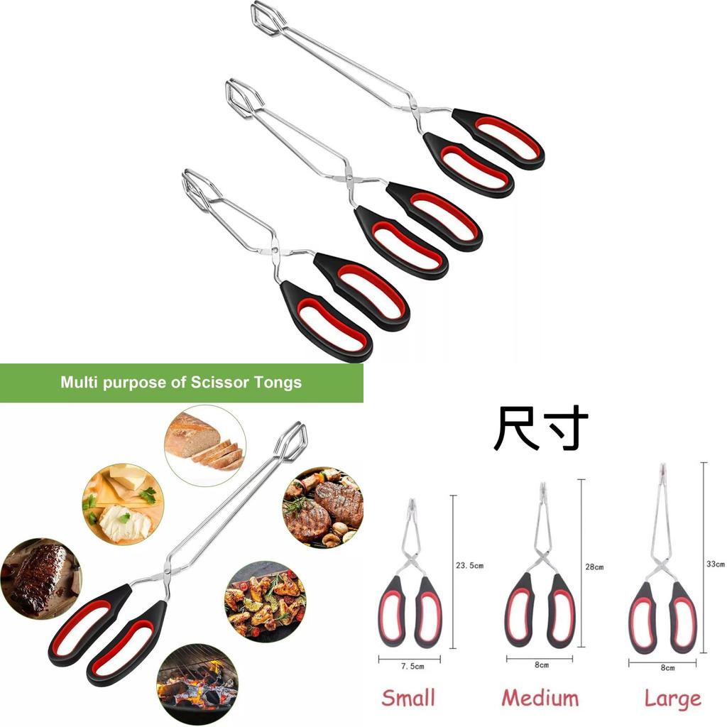 Stainless Steel Bbq Tongs With Multifunction Food Clamps For Outdoor Grilling And Baking