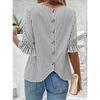 YYFS Women's Fashion Casual Summer Spring Stripe Print 1/2 Sleeves O-Neck Blouses & Shirts