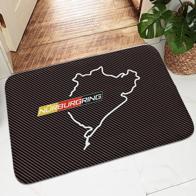

House Entrance Mat N-Nurburgrings Bedroom Carpet Anti Slip Hallway Batrhroom Living Room Washable Kitchen Rug Home Decorations 60cm x 90cm