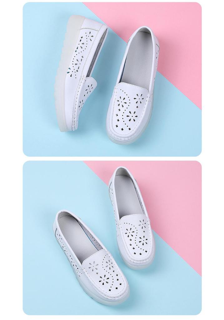 Women's Spring/Autumn Nurse Shoes - Thick, Soft, Comfortable, Breathable, Hollowed Out, Ideal for Medical and Healthcare Work