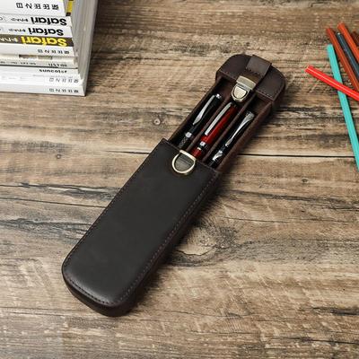 Handgefertigt aus echtem Leder für Herren, Retro-Stiftetui mit 3/6 Fächern, für Damen, Büro, Füllfederhalter, Schule, Schreibwaren
