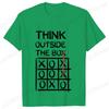 Retro Men's T-Shirt Think Outside The Box Print Short Sleeve T-Shirt Summer Casual Tees Top Loose Oversized T-Shirt for Men