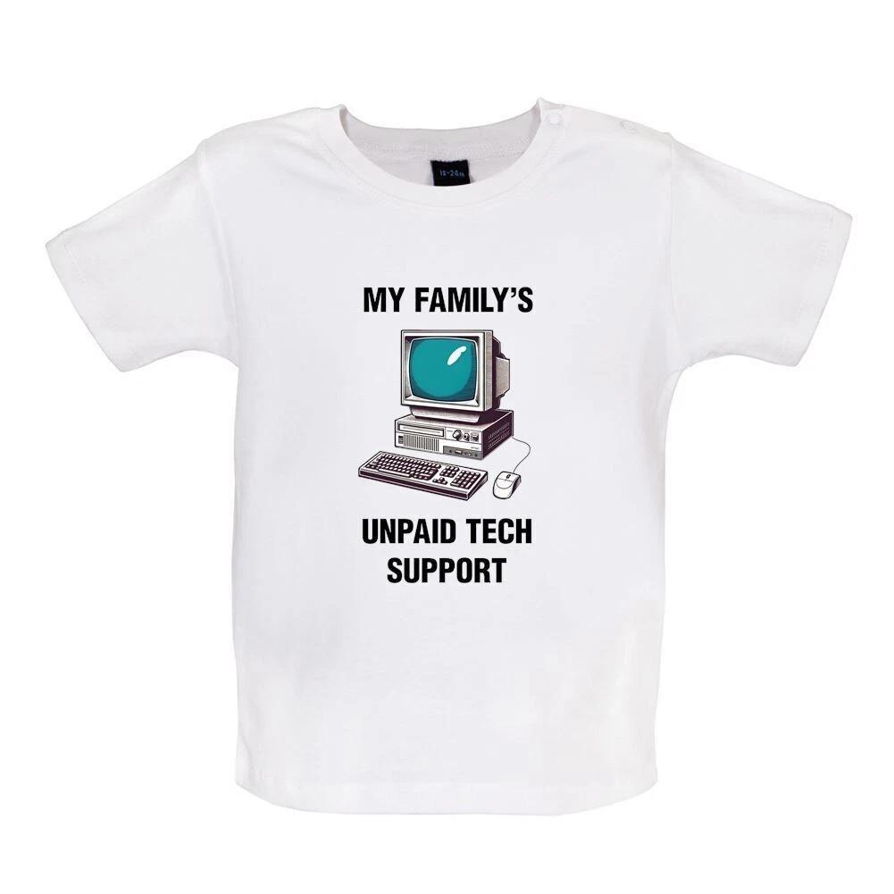

My Family s Tech Support Hoods - Baby Kids T-Shirt / Body- Funny Computer Fix 130