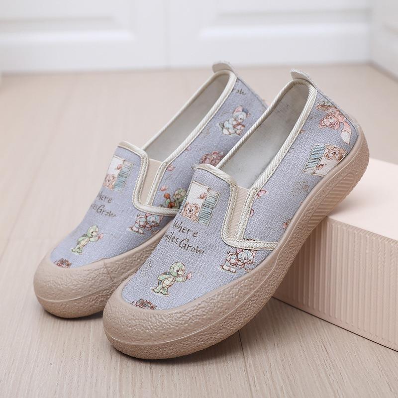 Women's shoes spring new thick-soled breathable casual women's shoes round head single shoes mother shoes