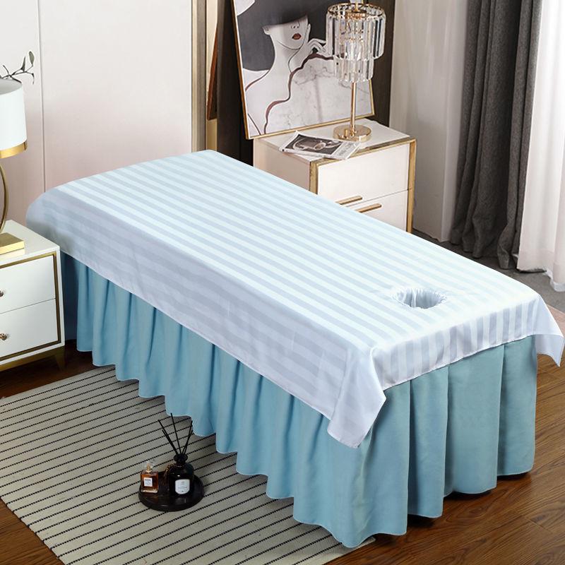 Trwałe Zmywalne Białe Prześcieradła na Łóżko Kosmetyczne z Otworem na Twarz na Stoły do Masażu Salonowego