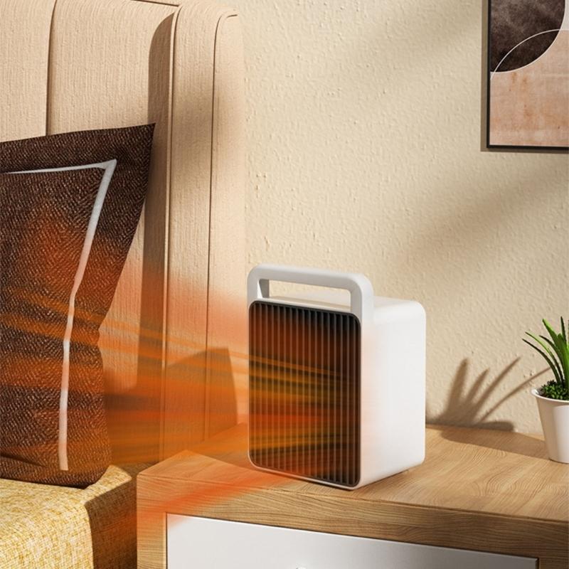 Tragbarer 110V 900W PTC Elektrischer Heizlüfter mit Automatischer Temperaturregelung Schreibtisch Mini-Ventilator Schlafzimmerheizung Schnelle Heizung