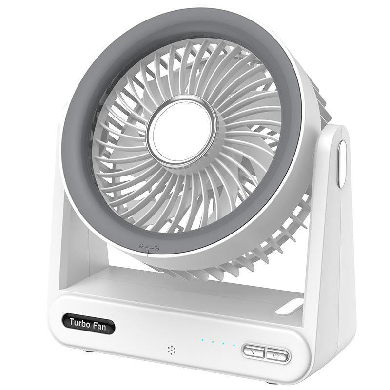 

Rechargeable USB Desktop Fan with Voice Control, Timer, Light & Portable for Outdoor Camping Rechargeable - 2000mAh Battery сірий колір