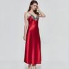 Women's Satin Lace Nightgown Spaghetti Strap Sleeveless Slip Dress Soft