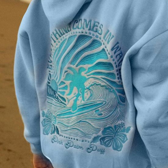 Kapuzenpullover für Damen, Herbst/Winter, lange Ärmel, dick, einfarbig, elastische Bündchen, Chasing Sunset-Muster, schräge Schultern, lockere Kapuze, aufgesetzte Tasche