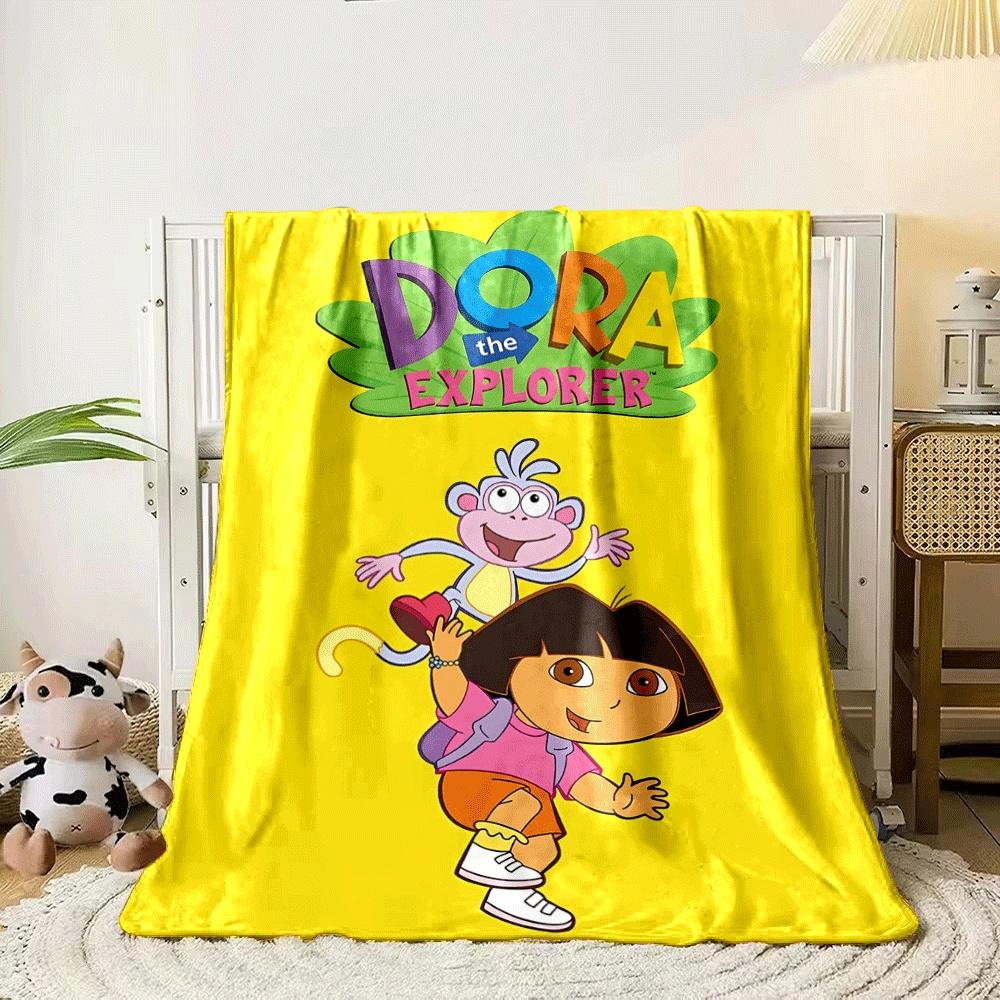 Colorful cartoon characters with text on a bright yellow background. for all seasons blanket lunch break throw gift