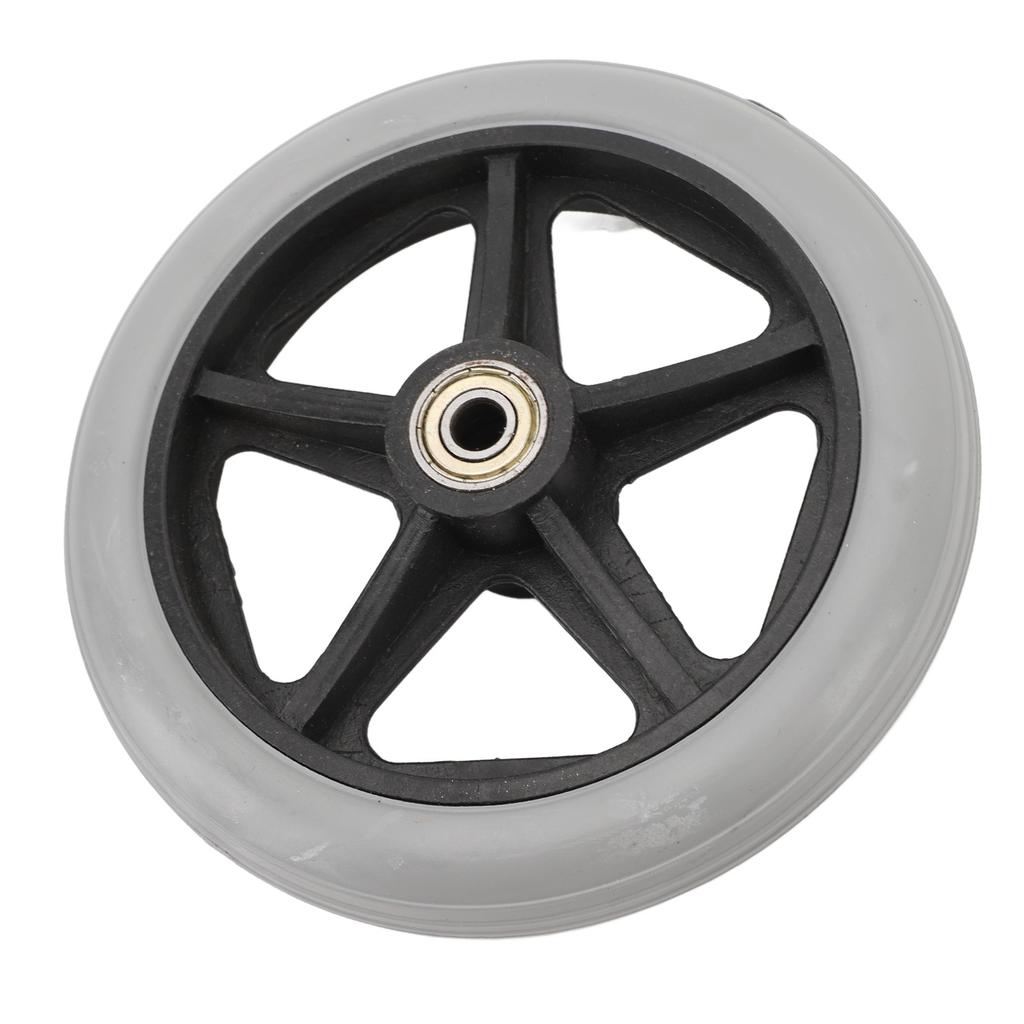 2Pcs 6in Front Wheelchair Wheel PU Wear Resistant Non Slip Universal Solid Wheelchair Tires Replacement