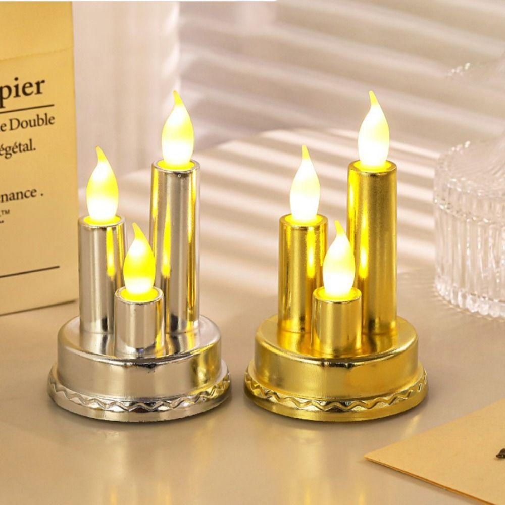 Flackerndes Elektronisches Kerzenlicht Spitzkerze Flammlose Säulenkerze Feiertagspartys