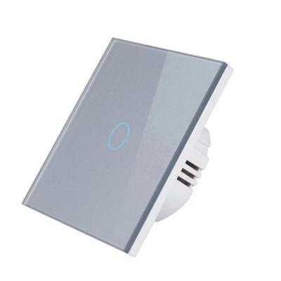 86 Euro Standard Single Touch Switch, Gray Panel: 1, 2, or 3 On Options
