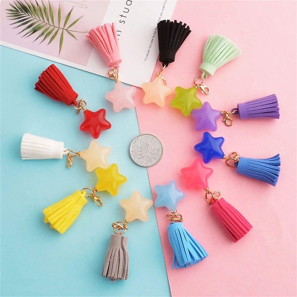 Balení Dekorace Vnitřní doplňky Tassle Keychain Keychain Dárkové šperky Hvězdné kroužky na klíče